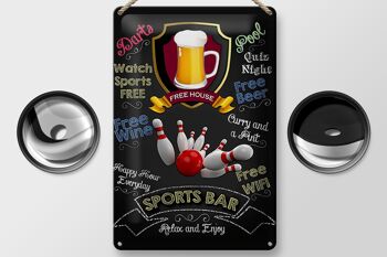 Panneau en étain disant 20x30cm, décoration de bowling de bière de bar sportif 2