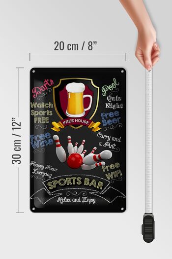 Panneau en étain disant 20x30cm, décoration de bowling de bière de bar sportif 4