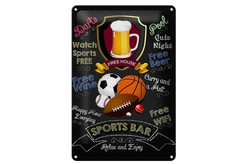 Blechschild Spruch 20x30cm sports bar happy hour Beer darts
