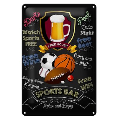 Targa in latta con scritta 20x30 cm bar sportivo happy hour Freccette birra