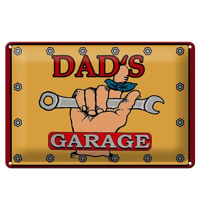Targa in metallo con scritta 30x20 cm "Garage di papà", "officina di papà".
