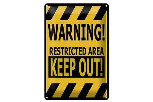 Blechschild Spruch 20x30cm warning restricted area keep out