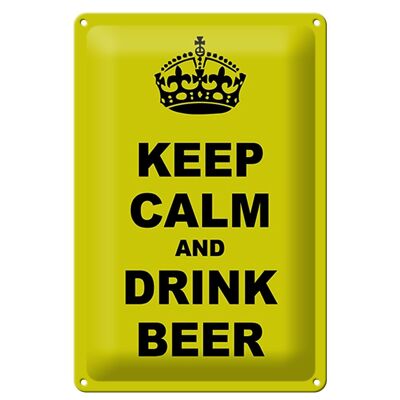 Metal sign saying 20x30cm keep calm and drink beer