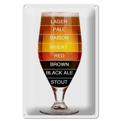 Targa in metallo con scritta 20x30 cm birra bicchiere di birra lager pale saison