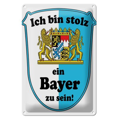 Targa in metallo 20x30 cm con scritta "Sono orgoglioso di essere bavarese".