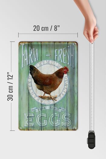 Panneau en étain indiquant 20x30cm poulet ferme œufs frais en liberté 4