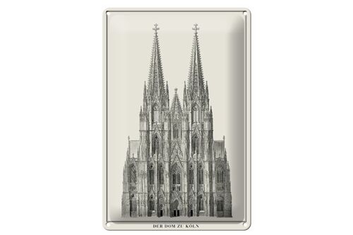 Blechschild Zeichnung 20x30cm der Dom zu Köln Kölner Dom