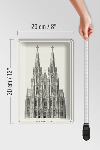 Plaque en tôle dessin 20x30cm Cathédrale de Cologne Cathédrale de Cologne 4