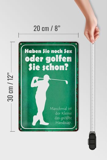 Plaque en étain disant 20x30cm Est-ce que tu as encore des relations sexuelles ou du golf 4