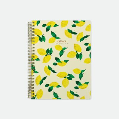 Lemon Pattern Spiral Notebook