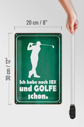 Plaque en étain disant 20x30cm J'ai encore du sexe et du golf 4