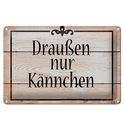 Blechschild Spruch 30x20cm draußen nur Kännchen Kaffee Tee