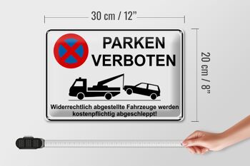 Plaque en tôle parking 30x20cm Stationnement interdit illégalement 4