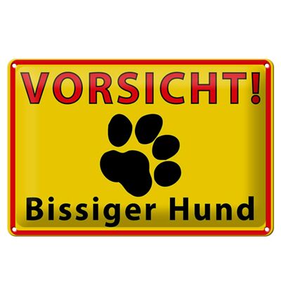 Blechschild Tiere 30x20cm Vorsicht bissiger Hund