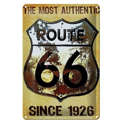 Plaque en tôle rétro 20x30cm blason Route 66 depuis 1926 USA