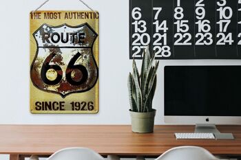 Plaque en tôle rétro 20x30cm blason Route 66 depuis 1926 USA 3