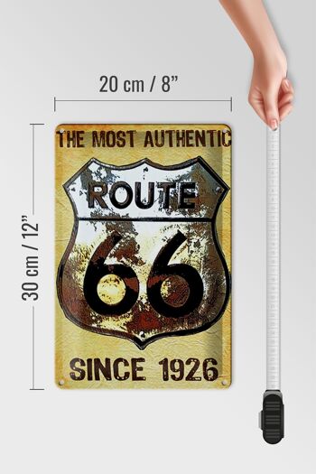 Plaque en tôle rétro 20x30cm blason Route 66 depuis 1926 USA 4