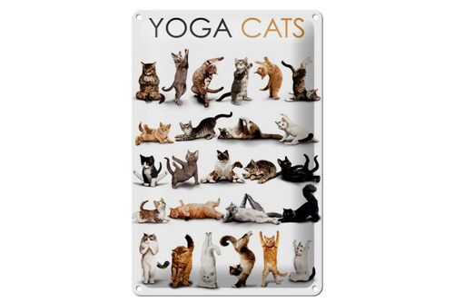 Blechschild Tiere 20x30cm Yoga Cats Katzen