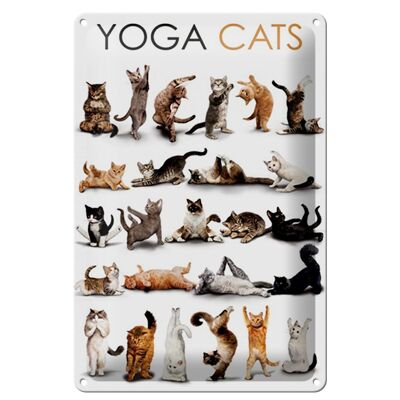 Cartel de chapa Animales 20x30cm Yoga Gatos