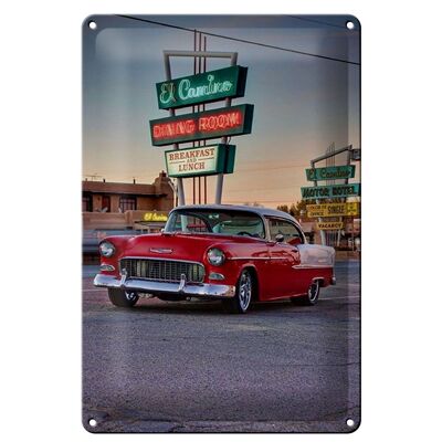 Blechschild Auto 20x30cm Oldtimer El Camino breakfast lunch