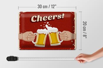 Plaque en tôle 30x20cm Bière Cheers bière 4