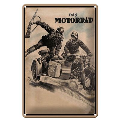 Cartel de chapa retro 20x30cm los soldados en moto