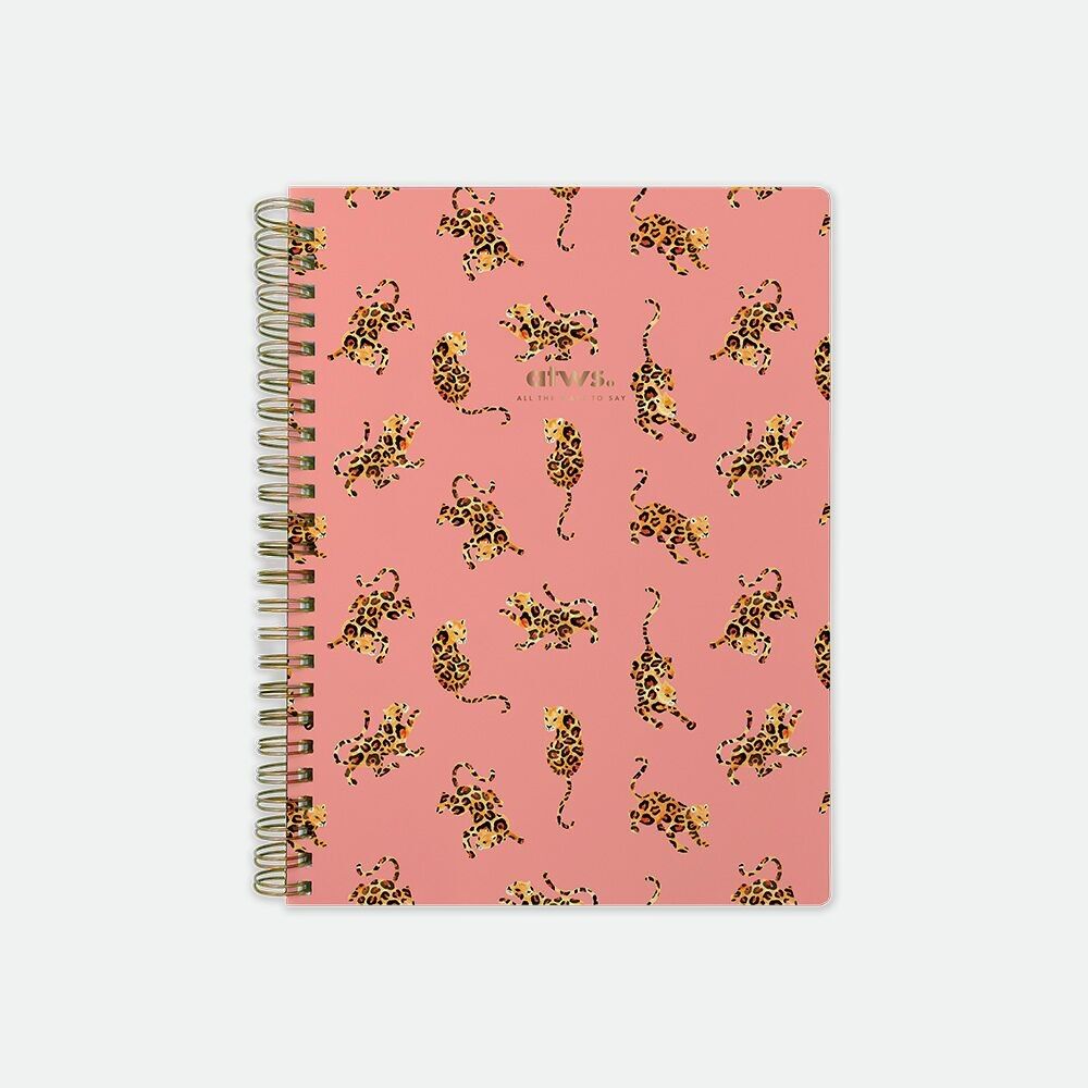 Carnet à Spirale Motif Leopard Rose