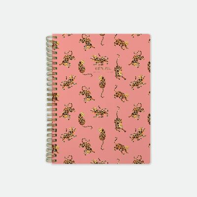 Patrón de leopardo rosa Cuaderno de espiral