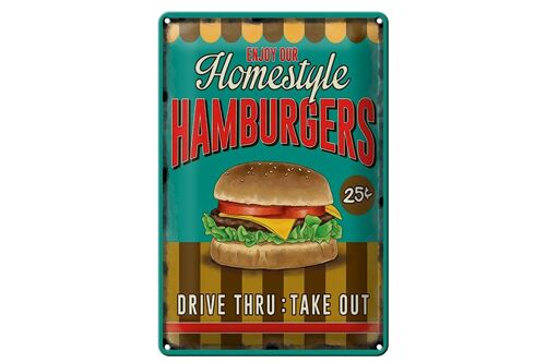 Blechschild Essen 20x30cm Hamburges enjoy our Homestyle