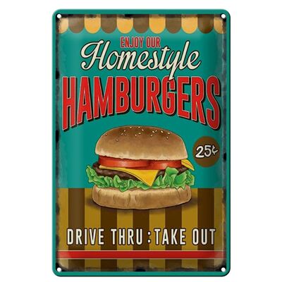 Blechschild Essen 20x30cm Hamburges enjoy our Homestyle