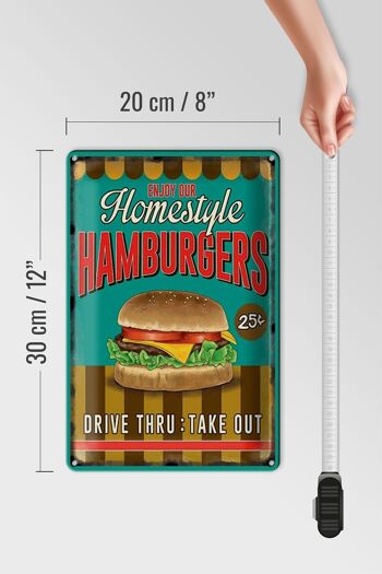 Plaque en tôle alimentaire 20x30cm Hamburges Enjoy Our Homestyle 4