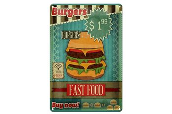 Plaque en tôle alimentaire 20x30cm fast food Burgers acheter maintenant wifi 1