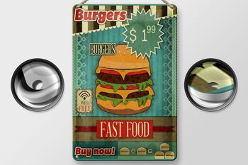 Plaque en tôle alimentaire 20x30cm fast food Burgers acheter maintenant wifi 2