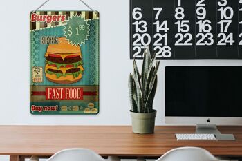 Plaque en tôle alimentaire 20x30cm fast food Burgers acheter maintenant wifi 3