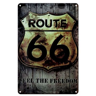 Blechschild Retro 20x30cm route 66 feel the freedom