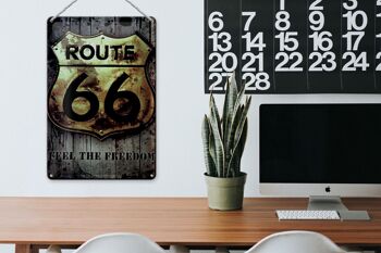 Plaque en tôle rétro 20x30cm route 66, sens la liberté 3