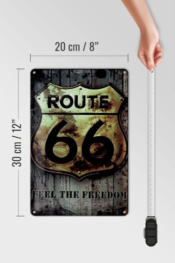 Plaque en tôle rétro 20x30cm route 66, sens la liberté 4