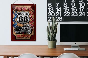 Plaque en tôle moto 20x30cm Amériques Route 66 autoroute 3