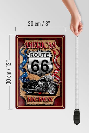 Plaque en tôle moto 20x30cm Amériques Route 66 autoroute 4