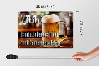 Plaque en étain disant 20x30cm Fête des Pères, rien de mieux que de la bière 4