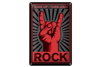 Plaque en tôle Rock 20x30cm, tune up rutn Loud 1