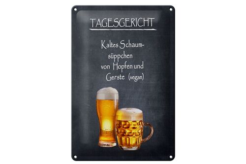 Blechschild Bier 20x30cm Tagesgericht Schaum-Süppchen kalt