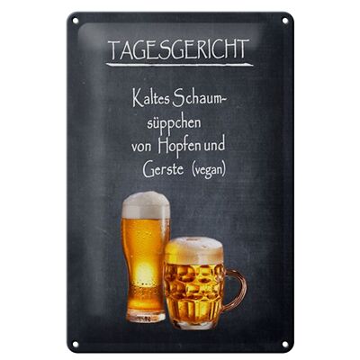 Blechschild Bier 20x30cm Tagesgericht Schaum-Süppchen kalt