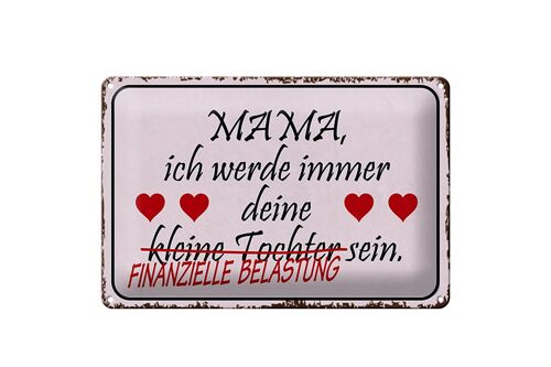 Blechschild Spruch 30x20cm Mama deine Tochter Herzen