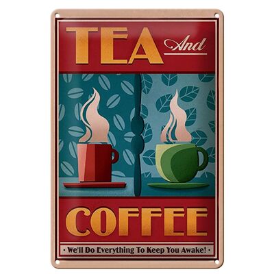Targa in metallo Drink 20x30 cm Tè e caffè Tè e caffè