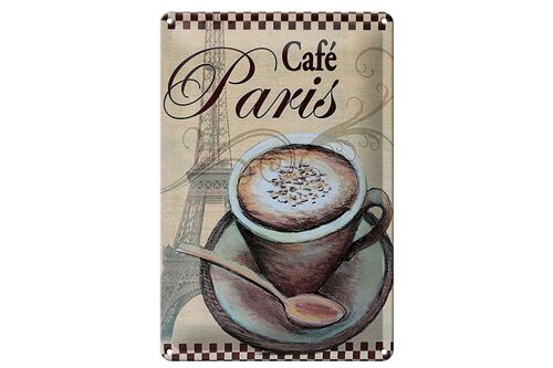 Blechschild Paris 20x30cm Eiffelturm Kaffee Tasse Cafe