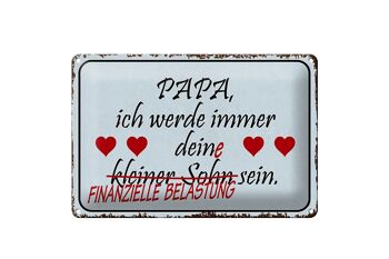 Plaque en tôle disant 30x20cm Papa, je serai ton petit fils 1