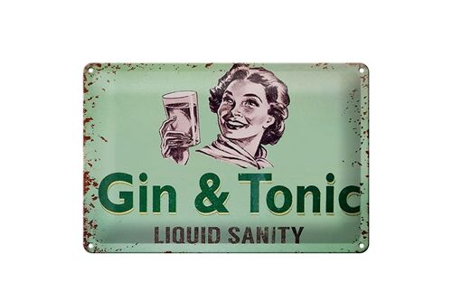 Blechschild 30x20cm Gin & Tonic liauid sanity