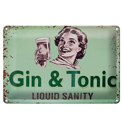 Blechschild 30x20cm Gin & Tonic liauid sanity