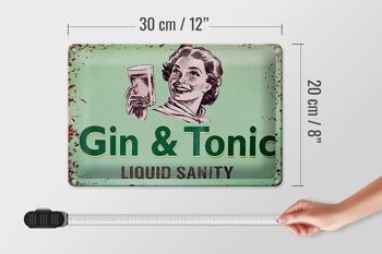 Plaque en étain 30x20cm Gin & Tonic Liauid Sanity 4